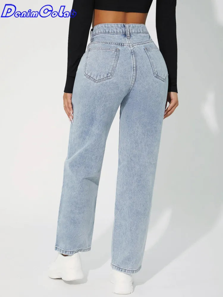 Calça jeans cintura alta