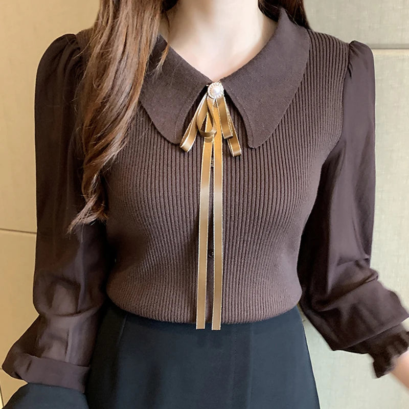 Camisa feminina chiffon